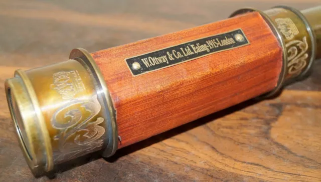 Antik Oberfläche Nautisch Maritim Spyglass Victorian Messing Teleskop 61cm Holz