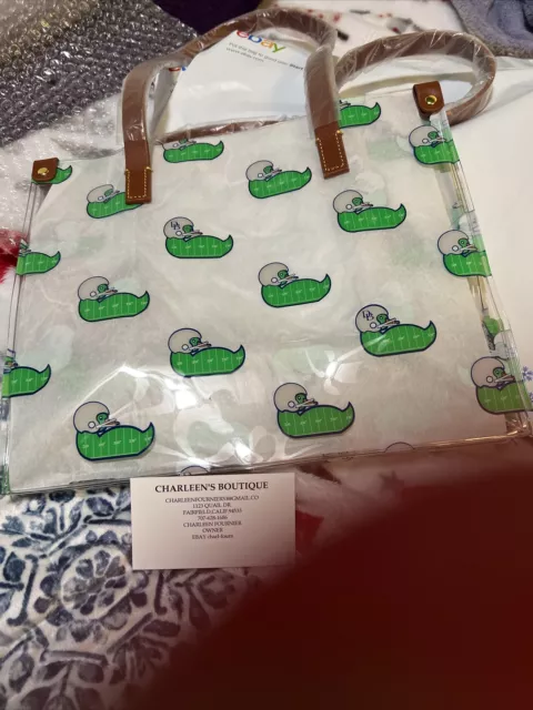 Dooney & Bourke IT Lunch Bag Tote Small - Clear Purse With Kelly Green Logo NWTS
