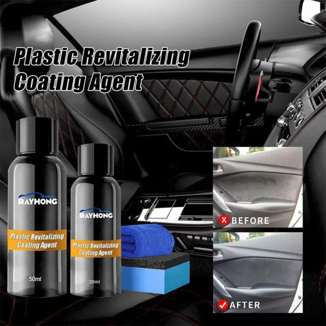 Plastic Refreshing Plastic Revitalizing Coating Agent 3 Pcs Nano Plastic  Refreshing Coating Car Plastic Parts Plating Refurbish Agent for Car