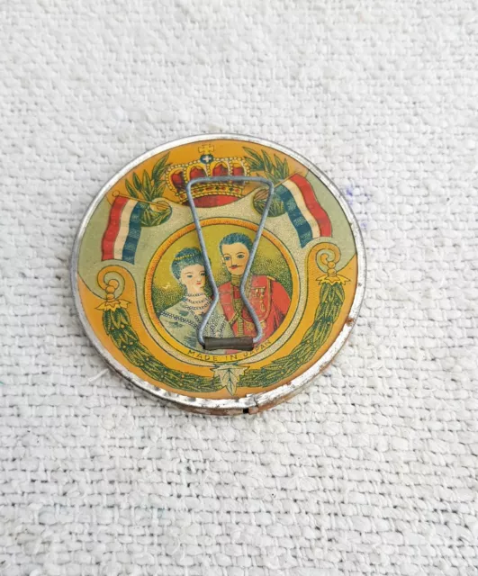 Vintage Viajes Espejo Victoriano Corona Marcada Coleccionable Decorativo Japón