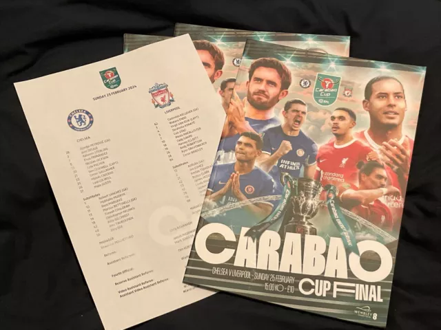 Chelsea vs Liverpool Official Carabao Cup Final Programme & Teamsheet 25/02/24