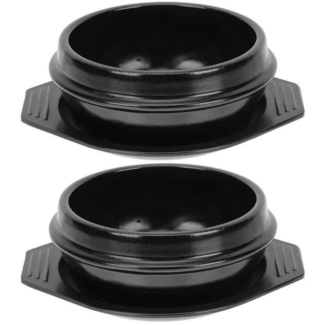 2 pz stufato di argilla in ceramica zuppa di miso coreano con copricapo ciotola