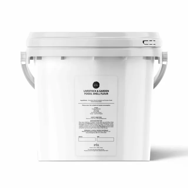 Orku 3Kg Fossil Shell Flour Tub - Livestock Garden Diatomaceous Earth