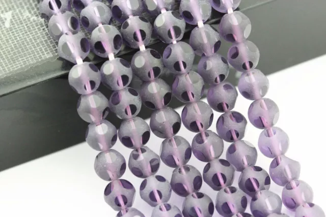 Purple Crystal Glass Faceted Round Beads 4mm 6mm 8mm 10mm 15.5" Strand