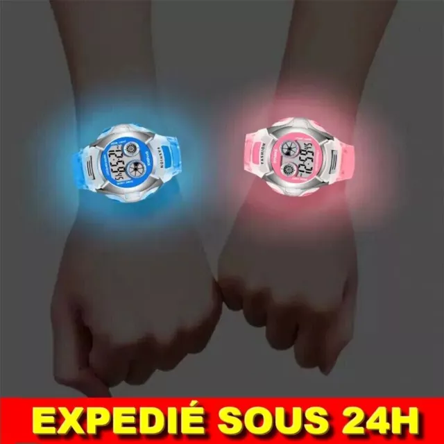 ✅ Reloj digital pulsera impermeable niño LED deporte niña niño joyería luz