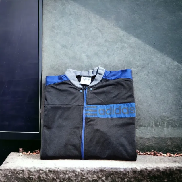 Adidas Tracktop Sweat-Shirt Fermeture Éclair Vintage 90S Spellout Taille XXL