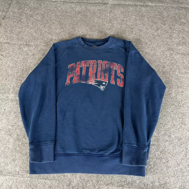 NUOVA ENGLAND PATRIOTS Felpa pullover da uomo blu NFL maglione piccolo (6857)