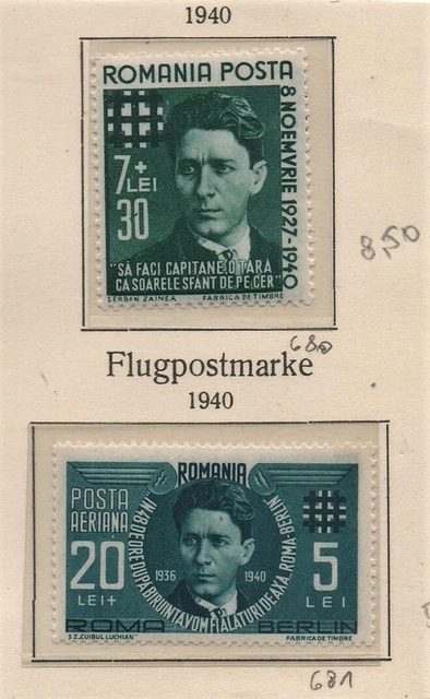 RUMÄNIEN 1940  Mi. Nr. 680, 681 postfrisch