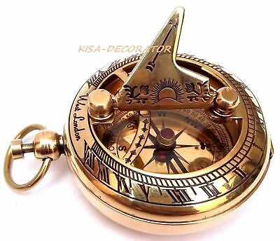 Solid Brass Sundial Nautical Pocket Compass Maritime Decor Lot of 10 Pieces gift