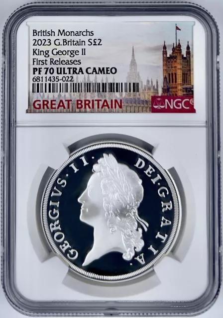 2023 Great Britain $2 British Monarchs King George II Silver Coin NGC PF70UCAM