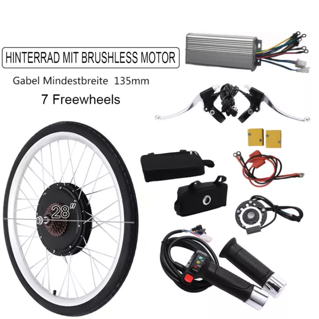 28" Rear Wheel Electric Bicycle Conversion Kit 1000w E Bike Motor Kit 48V SALE