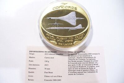 Médaille Concorde 1969-2003 Dernier Vol Régulier 110 gr 70 mm 
