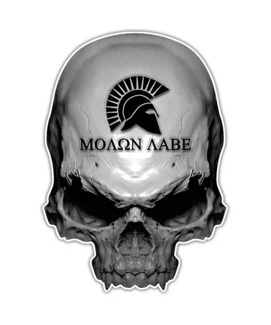 2 pack Molon Labe Skull Decal Gun Sticker Spartan Helmet Warrior USA Rifle Ammo