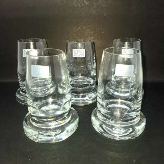 Rare Set of 5 Schott Zwiesel Club Cognac Glasses Handmade Mouth blown German