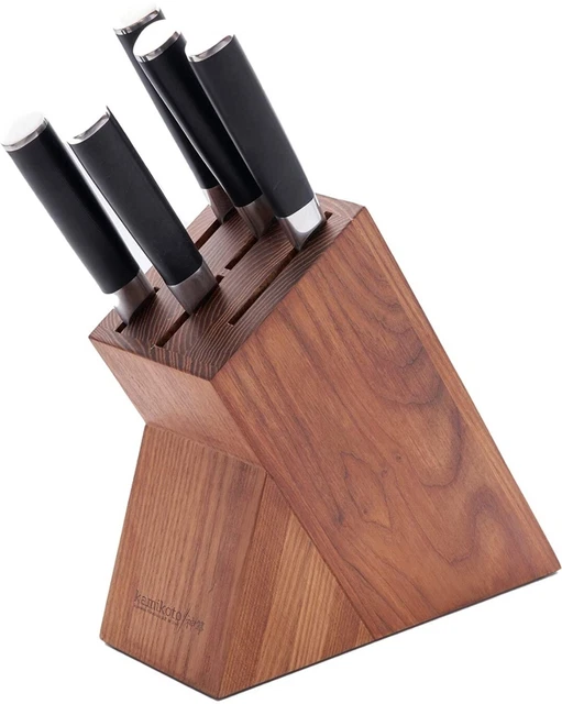 Bloque de cuchillo Kamikoto Kenrui para cinco bloques de madera 5 cuchillo, ranura de carnicero Honshu