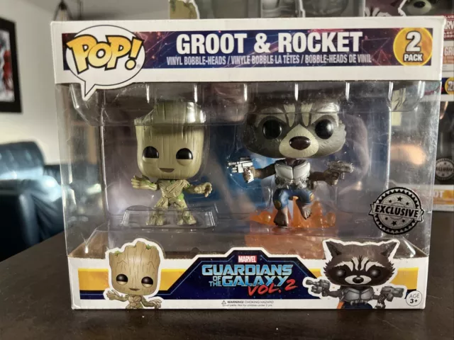 Marvel Guardians of the Galaxy 2 Groot & Rocket 2 Pack Exclusive Funko Pop OVP