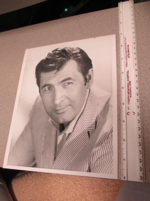FESS PARKER Davy Crockett striped suit 1960s movie studio TV show promo photo