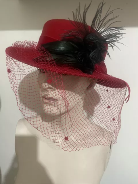 Cappello donna Vintage anni ‘80 in feltro pura lana merino