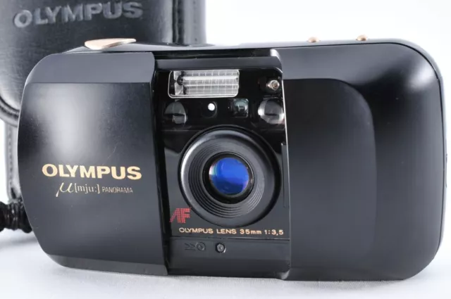 Olympus μ mju Panorama Black 35mm f/3.5 Point & Shoot From JAPAN [Near MINT]