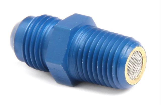 NOS Nitrous Filter In-Line -6 AN to 1/4" NPT Big Shot Aluminum Blue Anodized EA