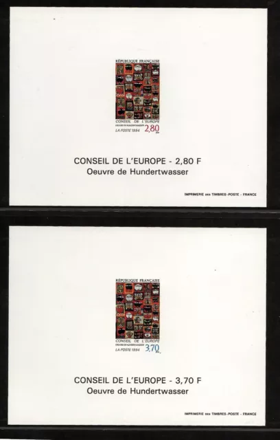 Hundertwasser - Frankreich/Dienstmarken Europarat, MiNr. 51, 52, Ministerblocks