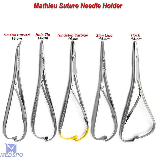 Mathieu Needle Holder – Orthodontic Ligature Forceps With Locking Tips (Rainbow Finish)
