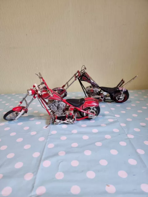 Pair Of  Orange County American Chopper 1:10 Scale Diecast chooopers snap-on!!