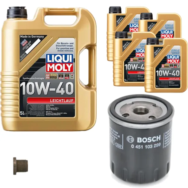 Filtro olio Bosch 9L Liqui Moly a funzionamento leggero 10W-40 per Renault Laguna I 2.0 16V