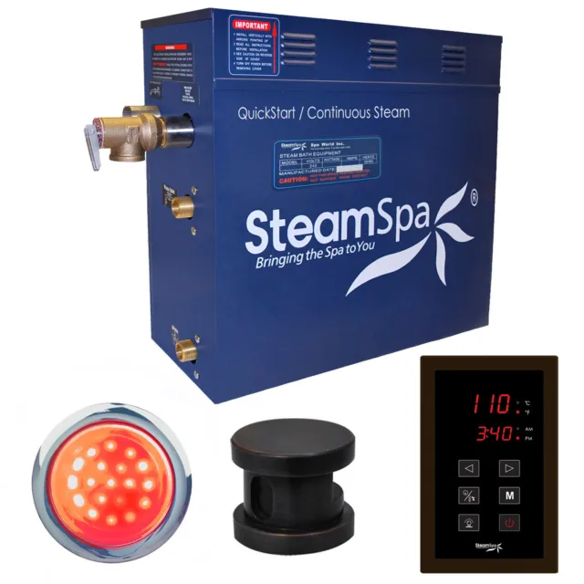 Generador de baño de vapor SteamSpa INT600 Indulgence 6 KW QuickStart - bronce