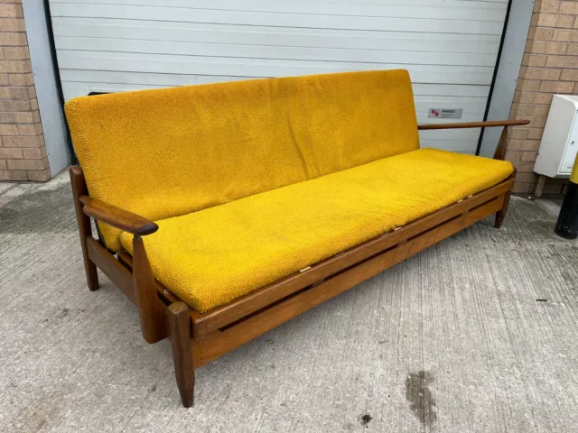 Vintage 1960s Teak Scandart Daybed Sofa Bed Original Upholstery Guy Rogers Style