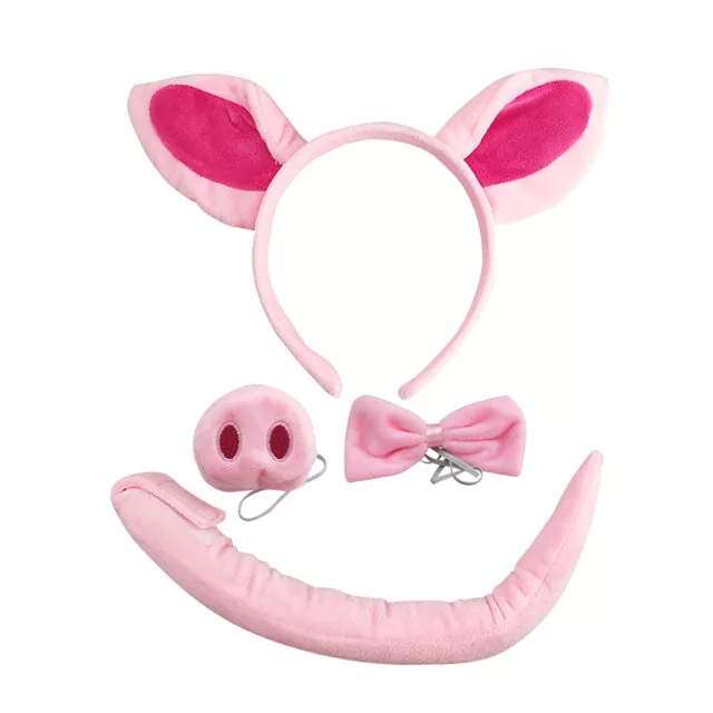 Kinder Erwachsene rosa Schwein Geschenk Tier Cosplay Bühne Performance Nasenschwanz Set weich 3