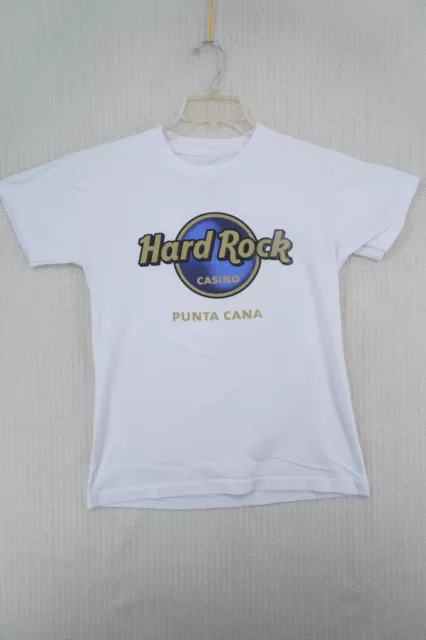 Hard Rock Casino Shirt Adult Mens Medium White Punta Cana Dominican Republic