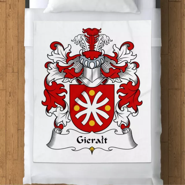 Gieralt Custom Polish Crest Cozy Fleece Blanket, Family Heritage Throw