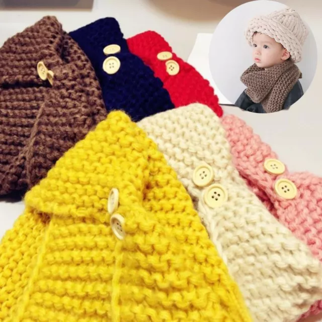 Accessories Collar Button Knitting Shawl Neck Warmer Knitted Wool Kids Scarves