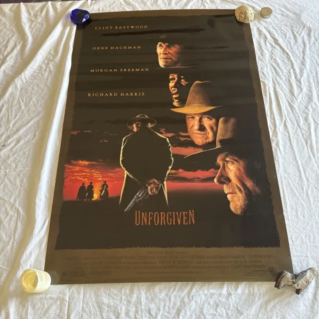 UNFORGIVEN (1992) ORIGINAL MOVIE POSTER  -  ROLLED  -  DOUBLE-SIDED Vintage