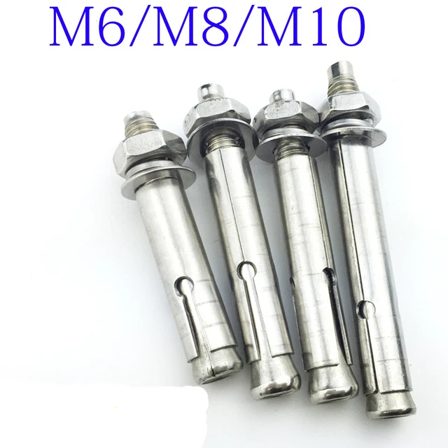 M6 M8 M10 Concrete Sleeve Anchors Hex Head Nut & Washer 304 Stainless ...