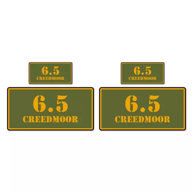 6.5 Creedmoor Ammo Box Set, Vinyl Decal Sticker, 2@ 1"x2" & 2@ 2"x4", #8360