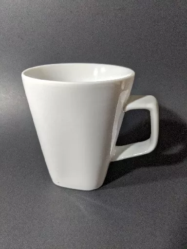 Home Trends CANOPY WHITE Square Bottom Coffee Mug Tea Cup Porcelain 12oz