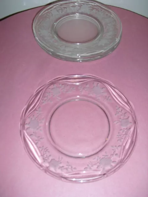 FOSTORIA Willowmere Lot Of 5 (Five) 7 1/2" Etched Salad Plates - VINTAGE