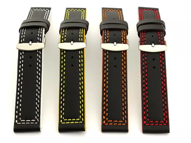 Men's Two-piece Genuine Leather Watch Strap Band 18 20 22 24 26 28 Orion MM