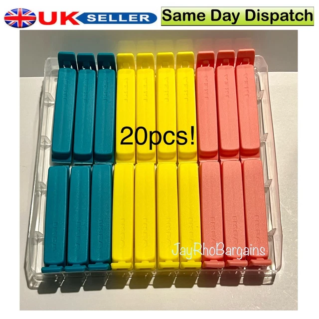 20 X IKEA BEVARA Food bag Storage Clips Freezer Fridge Bag Sealing Clip