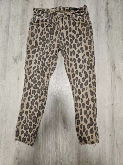 leopard print jeans size 29 waist womens