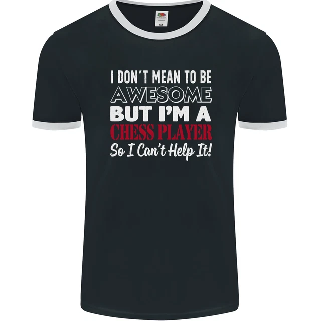 T-shirt lottatore da uomo I Dont Mean to Be giocatore di scacchi fotol