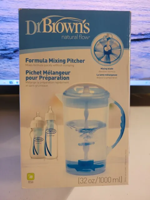 Dr. Brown's Natural Flow Formula Mixing Pitcher 32oz Makes 4, 8oz Bottles NEW