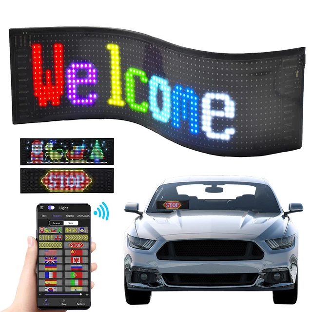 LED RGB CAR Sign Flashing Scrolling Message Display Board Lighting