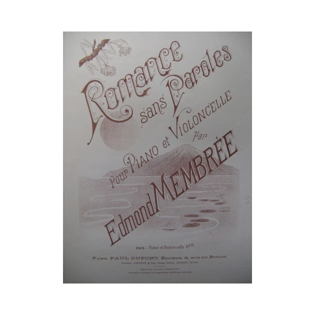 MEMBRÉE Edmond Romance Violoncelle Piano