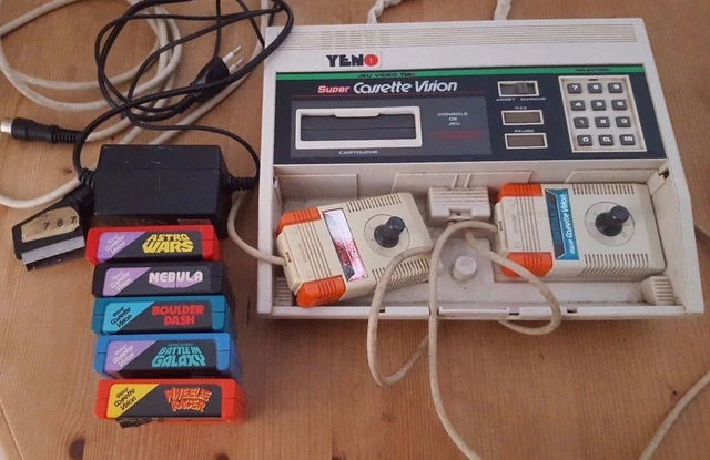 Lot Jeux Vidéo Yeno Super Cassette Vision - Astro Wars, Wheelie Racer, Super Soccer