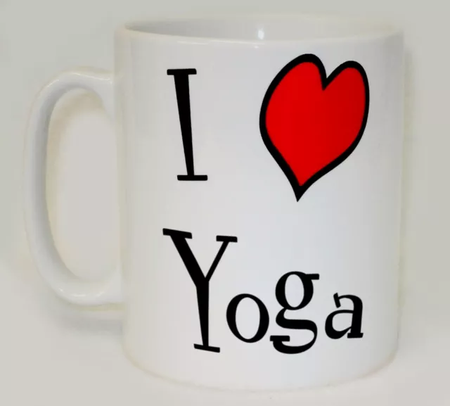 I Heart Yoga Mug Can Personalise Funny Love Namaste Excercise Pilates Gym Gift