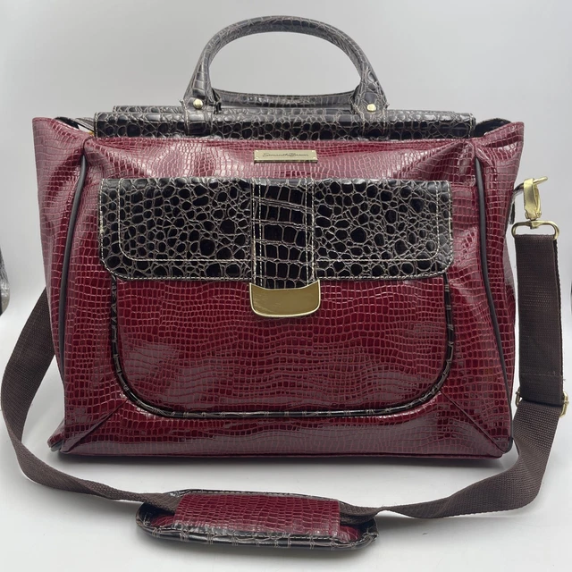 Samantha Brown Croco-Embossed Dowel Travel Bag (Wine) Weekender Tote