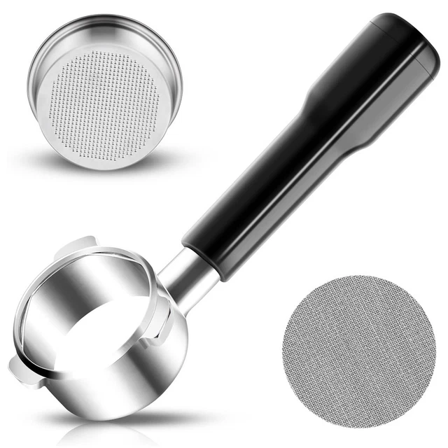 Porte-Filtre Sans Fond 54 Mm + Panier Inox + Poignée Bois – Compatible Sage Barista Express, Pro, Touch